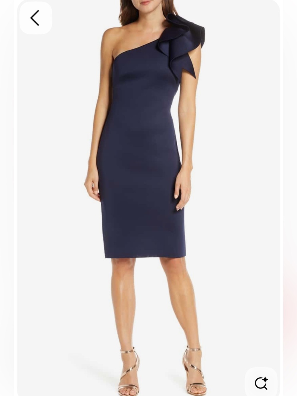 Eliza J One Shoulder Scuba Cocktail Dress in Navy Blue Size 4 NWT (minor flaw)